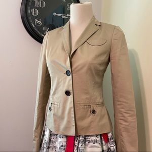 Banana Republic 00P Khaki Cotton Blazer